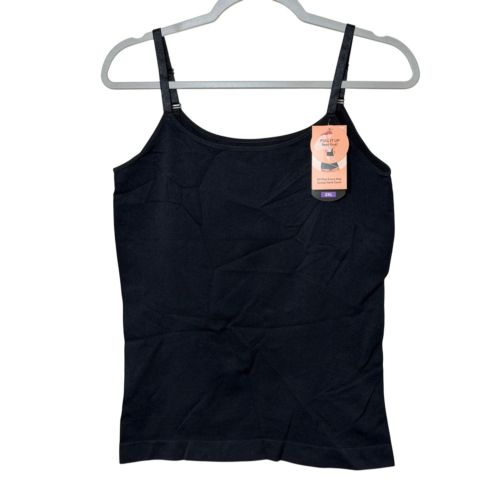 Shapermint Essentials Black All Day Every Day Scoop Neck Cami Tank Top 2XL‎